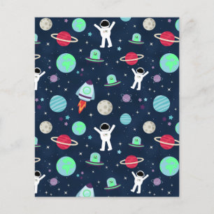 Flyer Astronautas Planetas Foguetes e Alienígenas