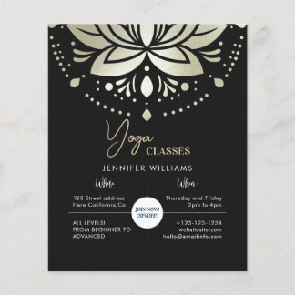 Flyer Aulas de Instrutor de Yoga Gold Lotus Mandala Pret