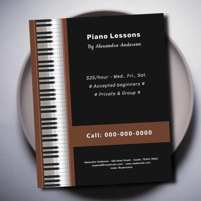 Flyer Aulas de Piano (Piano Lessons Flyer)