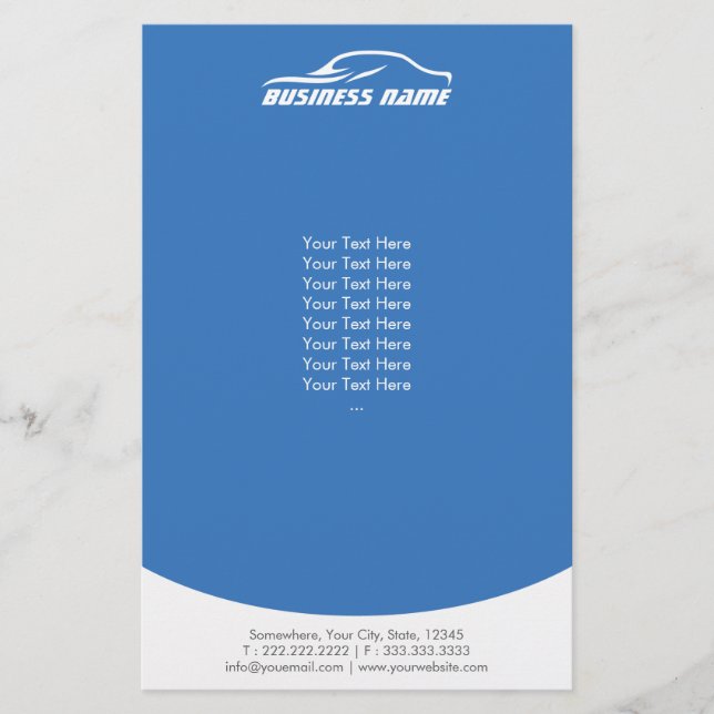 Flyer Automotive Car Repair Auto - Planilha Azul (Frente)