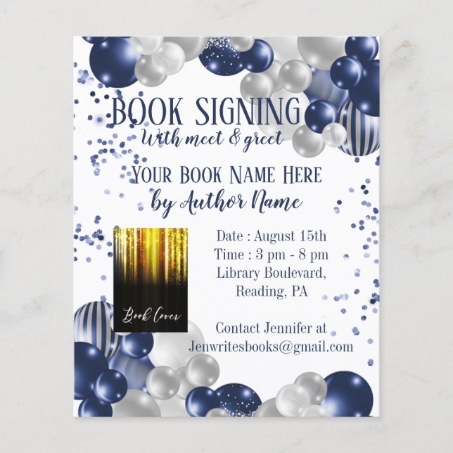 Flyer Autor de Balão de Assinatura de Livro (Frente)