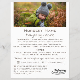 Flyer Autumn Child, Babysitter, Daycare, Nursert Advert