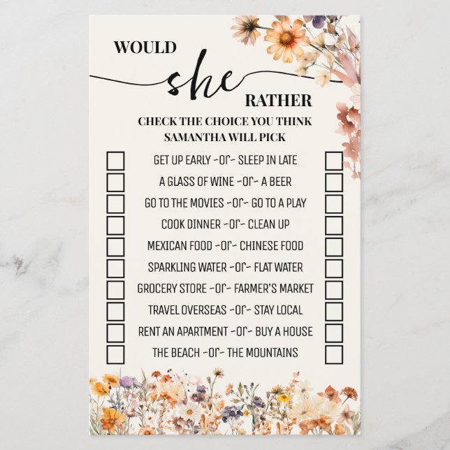 Flyer Autumn Selvagens Ela Preferencialmente Jogo De Chá (Frente)