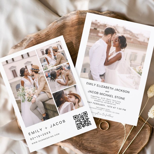 Flyer Aviso de Casamento de Código QR de Orçamento (Criador carregado)