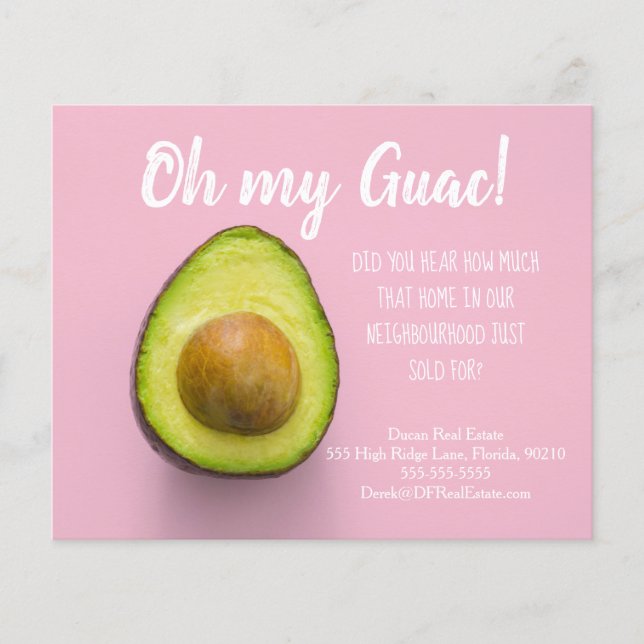 Flyer avocado remessa marketing imobiliário venda postca (Frente)