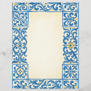 Flyer Azulejo design de aquarela estacionária portuguesa