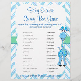 Flyer Baby Blue Giraffe Baby Boy Shower - Game