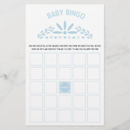 Flyer Baby Blue Papel Picado Baby Boy Chá Bingo game