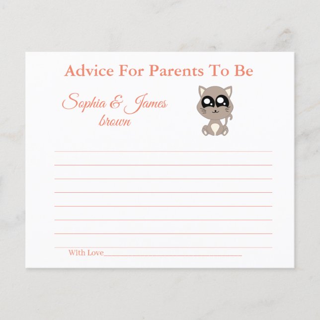 Flyer Baby Cat | Conselhos para Chás de fraldas de mãe e (Frente)