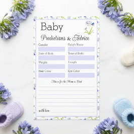 Flyer Baby Prediction Baby Shower Lily with Bluebird 