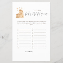 Flyer Baby Shower Alphabet Game