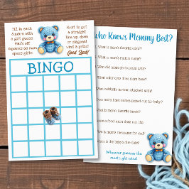 Flyer Baby Shower BINGO and Who Knows Mommy Best