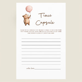 Flyer Baby Shower Time Capsule Game Cute Bear Design