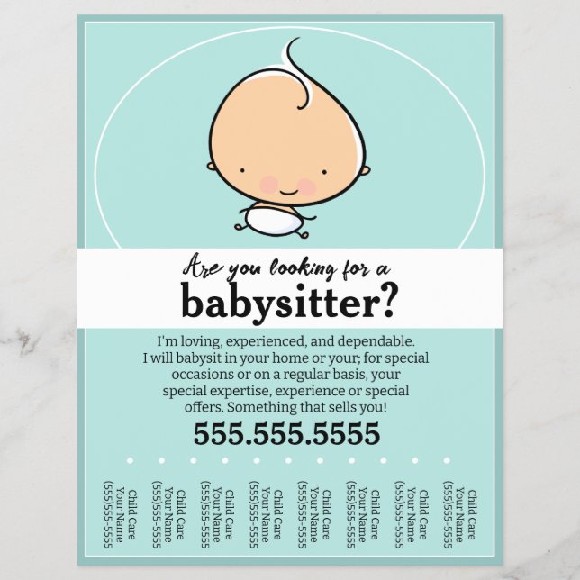 Flyer Babysitting, creches, infantários, rasgões (Frente)