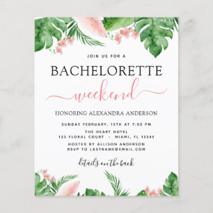 Flyer Bachelorette de Orçamento Fim de Semana Itinerár