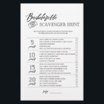 Flyer Bachelorette Scavenger Hunt chá de panela<br><div class="desc">Aproveite seu chá de panela com esses jogos simples e bonitos. Veja nossa coleção para mais jogos de chá de panela no mesmo estilo. Observe que esses jogos não são editáveis.</div>