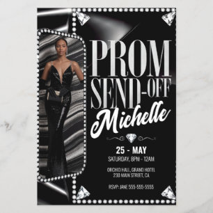 Flyer BAILE DE FORMATURA Elegante DIY Enviar Graduação d