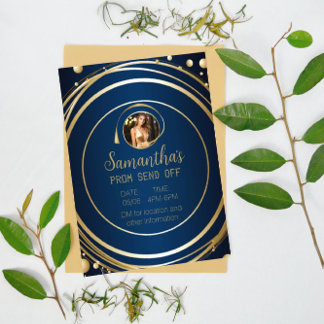 Flyer Baile de formatura Luxi Azul e Dourado Desativado