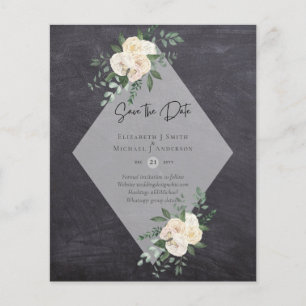 Flyer BAIXO ORÇAMENTO Rosas Brancas SALVAM AS DATAS Mode