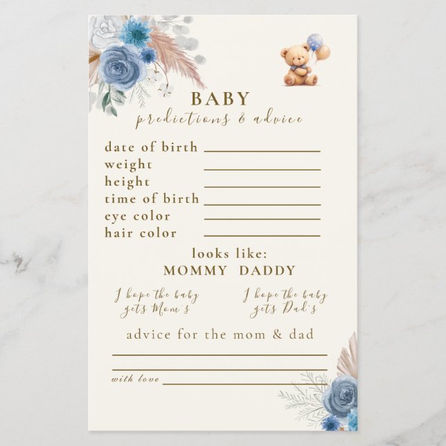 Flyer Balões de Urso de Teddy Bonito Predições e Conselh (Frente)