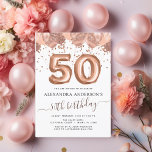 Flyer Balões Dourados de Rosa de Orçamento 50ª Festa de<br><div class="desc">Orçamento 50 (50º) 50 Festas de aniversário - Rosa Dourado Balões e Convite de aniversário Confetti. Este é o Convite Aniversário perfeito para uma Rosa moderna Dourada e brilhante Festa de aniversário Brilhante Rosa Brilhante Girly. Entre em contato com o designer para encontrar itens personalizados correspondentes.</div>