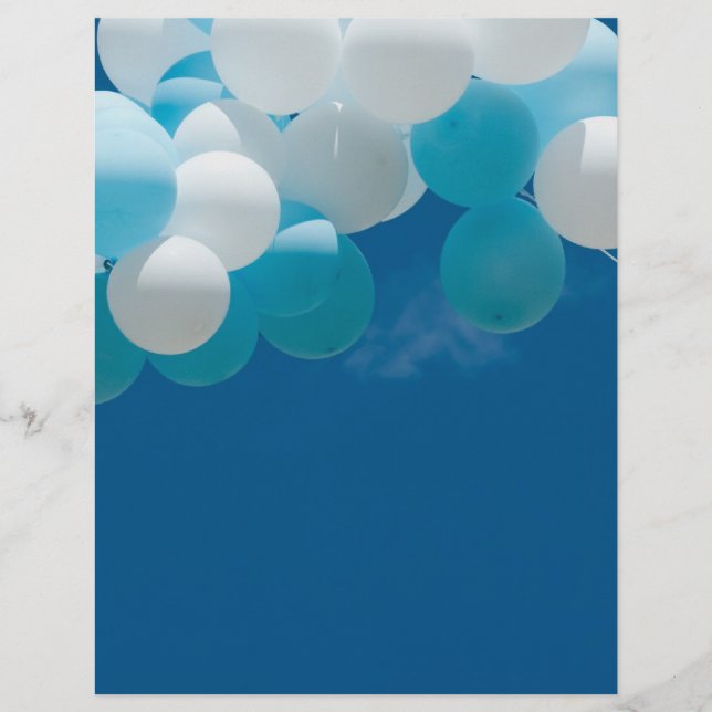 Flyer Balões voando no céu azul (Frente)