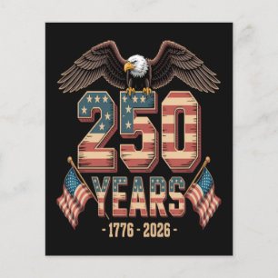 Flyer Bandeira do 250º Aniversário dos EUA 250 Anos EUA