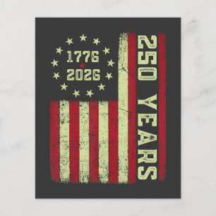 Flyer Bandeira dos EUA de Aniversário de 250 anos