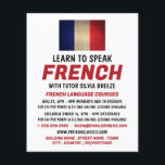 Flyer Bandeira Francesa de Madeira, Anúncio do curso em<br><div class="desc">Bandeira Francesa De Madeira,  Folhetos De Publicidade Em Língua Francesa,  Pela Loja De Cartão de visita.</div>