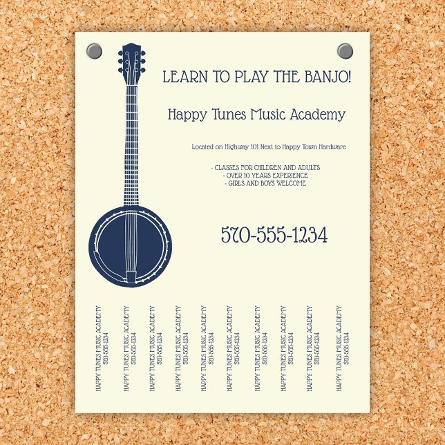 Flyer Banjo Lições De Música Professora Lágrimas De Banj (Criador carregado)