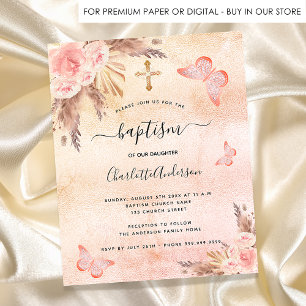 Flyer Baptism pampas relva borboleta borboleta
