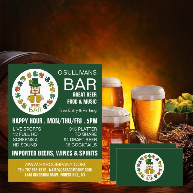 Flyer Bar Desportivo Irlandês, Publicidade Pub/Brewery (Criador carregado)