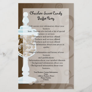 Flyer Bar do bufete dos doces de chocolate, urna dos