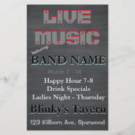 Flyer Bar Russo Chalkboard Tavern Live Music 2