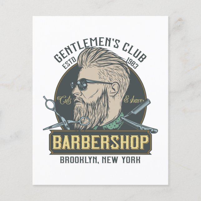 Flyer Barbearia Vintage Esmero de Cavalheiro (Frente)