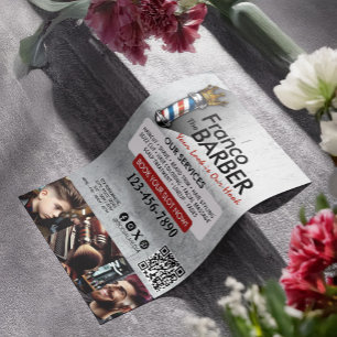 Flyer Barber Hair Compra Rei Coroa Barbeiro Par Salão