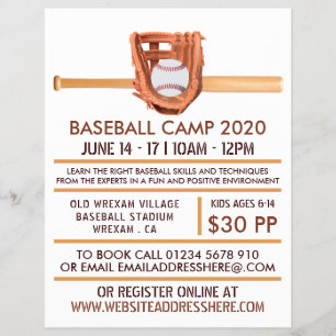 Flyer Bat & Gear de Basebol de Madeira, Anúncio de Camp