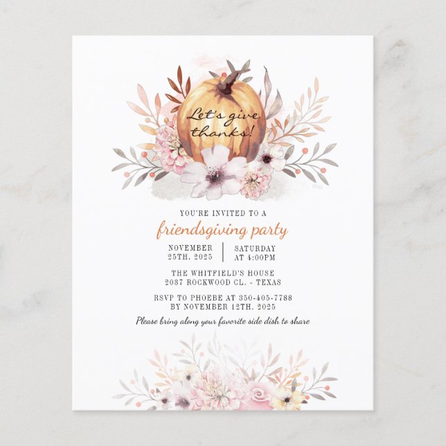 Flyer Bateria de Amizade Floral Floral Queda (Frente)