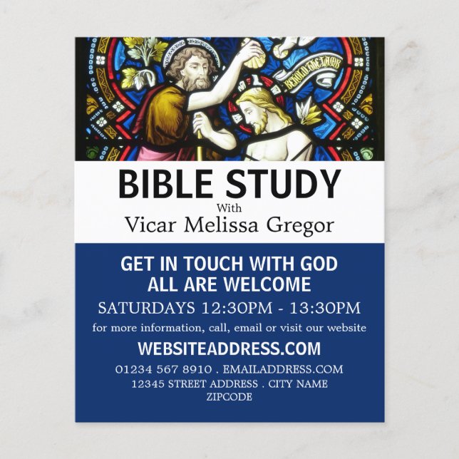 Flyer Batismo de Jesus, Bíblia cristã (Frente)