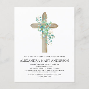 Flyer Batismo Orçamentário Verde Oliva Eucalipto