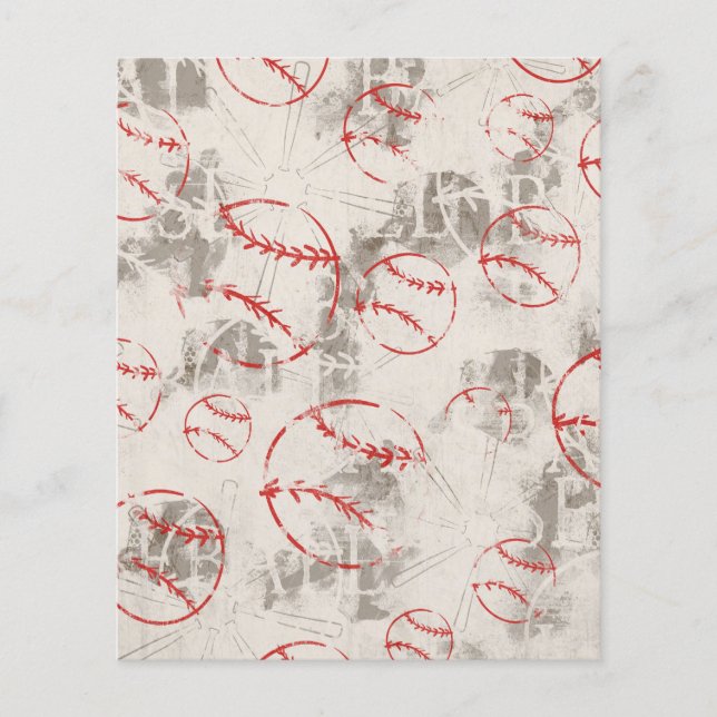 FLYER BBB BASEBALL SPORTS PATTERN GRUNGE BACKGROUNGE WAL (Frente)