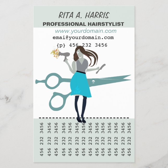 Flyer Beauty Salon Hairstylist Hairdresser (Frente)