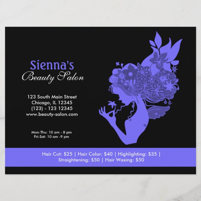 Flyer Beauty Salon (Light Slate Blue) (Frente)