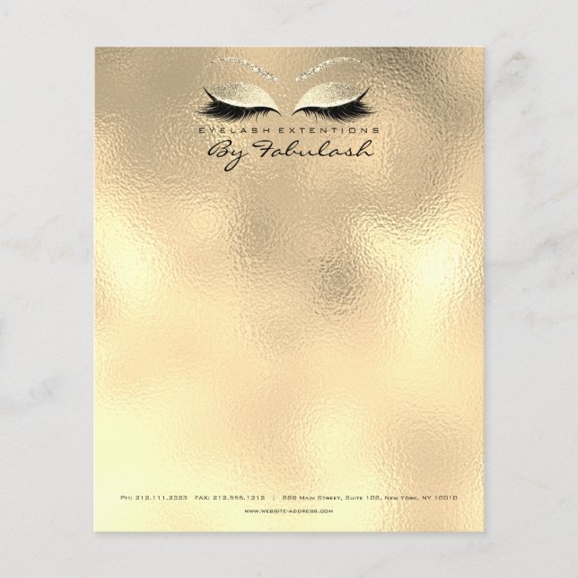 Flyer Beauty Studio Lashes Makeup Stylist Champaigne (Frente)