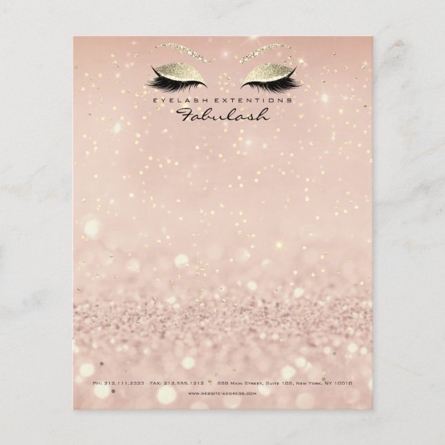 Flyer Beauty Studio Lashes Makeup Stylist Dourado Skinny (Frente)