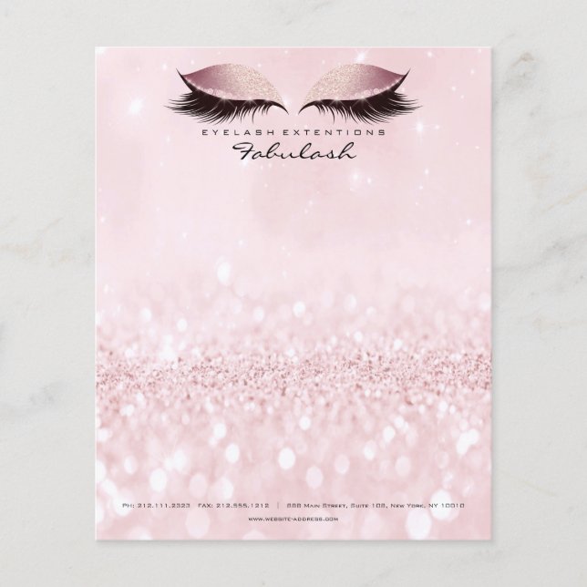 Flyer Beauty Studio Lashes Makeup Stylist Pastel Pink (Frente)