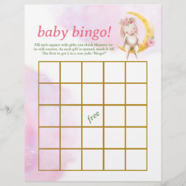 Flyer Bebê Bingo e Nome Race Chá de fraldas Bunny