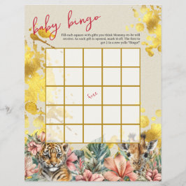 Flyer Bebê Bingo & Nome Race Wild Chá de fraldas Game