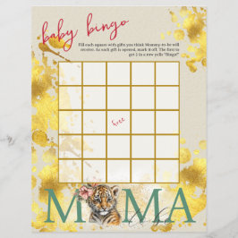 Flyer Bebê Bingo & Nome Race Wild Chá de fraldas Game