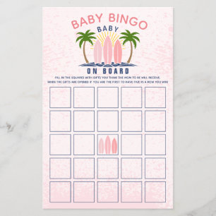 Flyer Bebê conselho rosa garota chá de fraldas jogo Bing